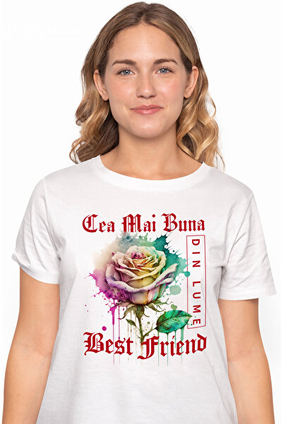 StoryGift Romania Tricou Femei Cu Textul Cea Mai Buna Best Friend, Din Lume, ...