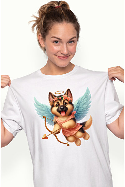 StoryGift Romania Tricou Femei cu un catel lup care trage cu arcul, ilustrati...