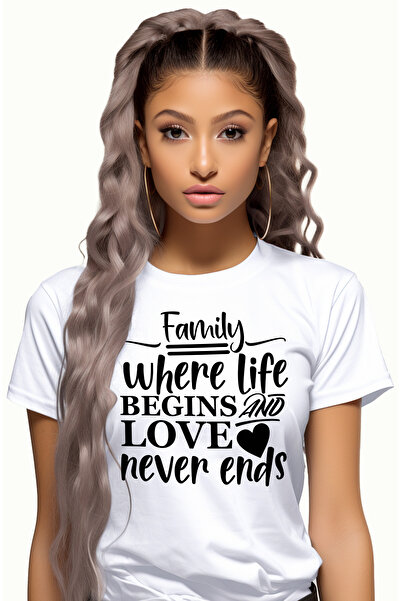 StoryGift Romania Tricou Femei cu textul "Familia, locul in care viata incepe...