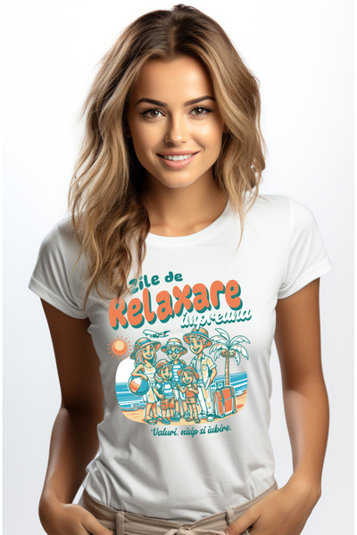 StoryGift Romania Tricou Femei Concediu cu Familia parinti copii vacanta plaj...