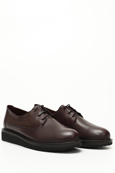 GÖNDERİ(R) Women's Burgundy Antique Lace-Up Padded Sole Genuine Leather Shoes