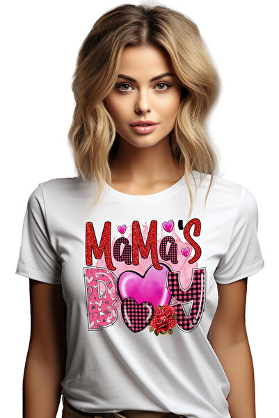StoryGift Romania Tricou Femei cu mesajul "Mama's Boy", baiatul mamei, Valent...