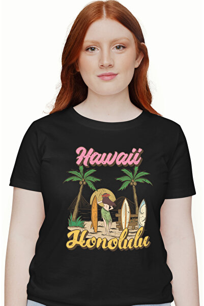 StoryGift Romania Tricou Femei cu mesajul "Hawaii, Honolulu", vara, vacanta, ...