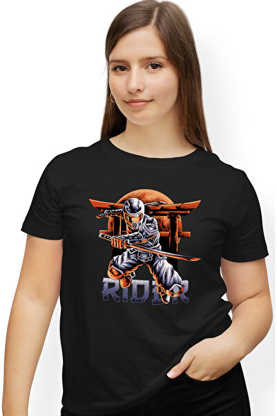StoryGift Romania Tricou Femei Cu Mesaj Rider, Ninja, Asiatic, Ilustratie Ret...