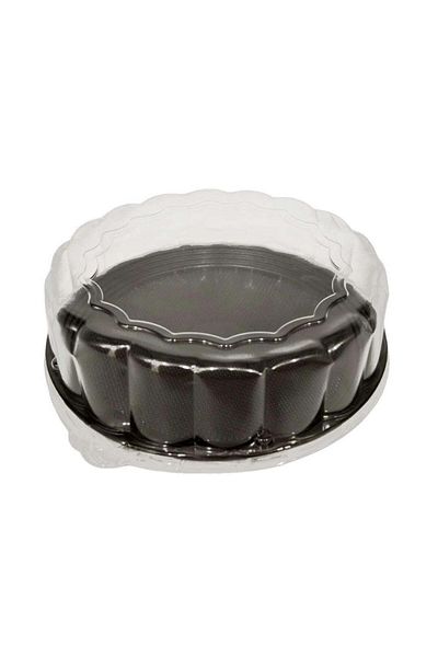 Generic حافظة كيك بلاستيك دائرية مع غطاء شفاف 25 سم