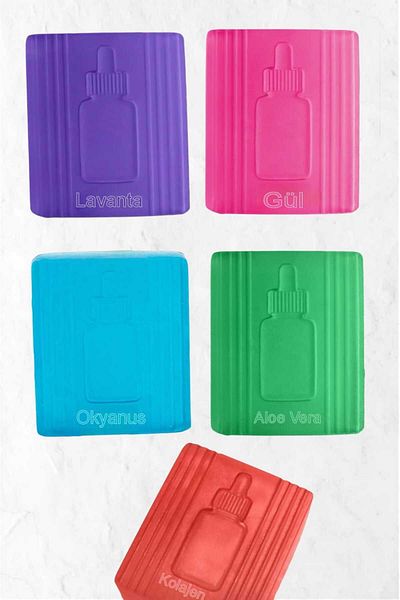 esfabey Mixed Transparent Soap Set (Aloe Vera, Rose, Lavender, Ocean Breeze, Collagen) 5 Pieces
