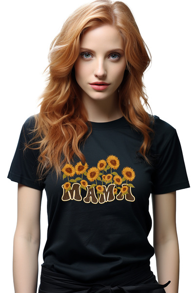 StoryGift Romania Tricou Femei cu mesajul "Mama", ilustratie, mama, flori de ...