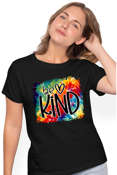 StoryGift Romania Tricou Femei cu mesajul "Be kind", ilustratie, motivational...