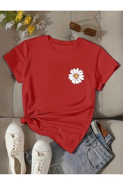TekTarzz Unisex Daisy Printed Cotton Tshirt