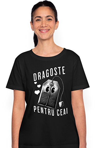 StoryGift Romania Tricou Femei dragoste pentru ceai plic de ceai plante aroma...
