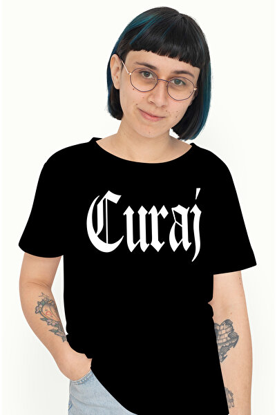 StoryGift Romania Tricou Femei Curaj, Mesaj Motivational, Cuvant, Text Inspir...