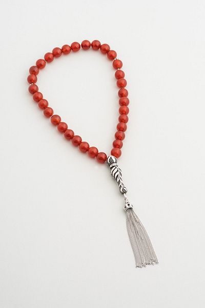 So CHIC... Natural Agate Stone 23 cm Silver Rosary
