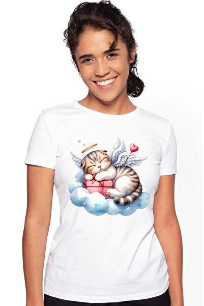 StoryGift Romania Tricou Femei cu o pisicuta Cupidon care doarme, somn adanc,...