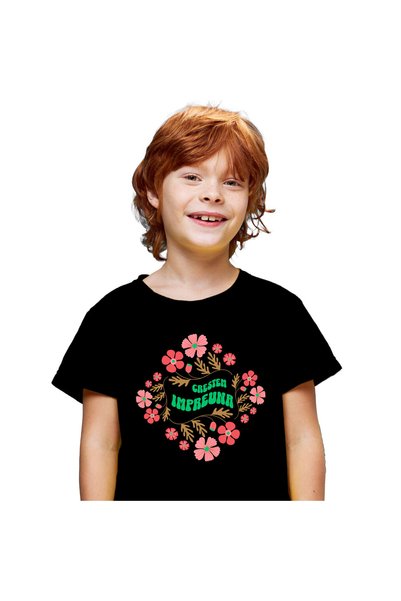 StoryGift Romania Tricou Copii cu Rama De Flori Colorate Natura, romantic, Dr...