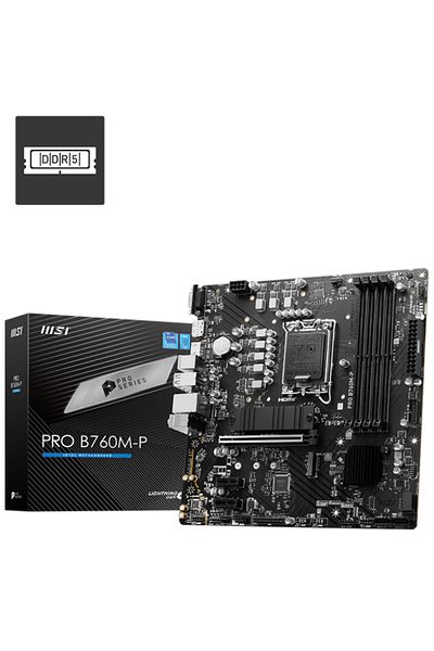 MSI اللوحة الأم Pro B760m-p Intel B760 المقبس 1700 DDR5 6800(OC)mhz Matx Gaming (GAMER)