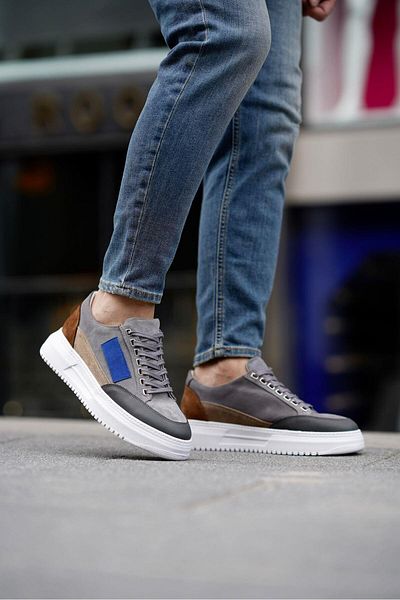 Ahmed Hamdi Bey Paul gri men's leather shoes