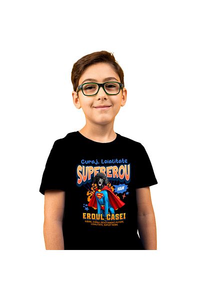 StoryGift Romania Children's T-shirt with Tiger in Martial Arts Costume Karate Contact Fighting Motivated,Black_8ANI
