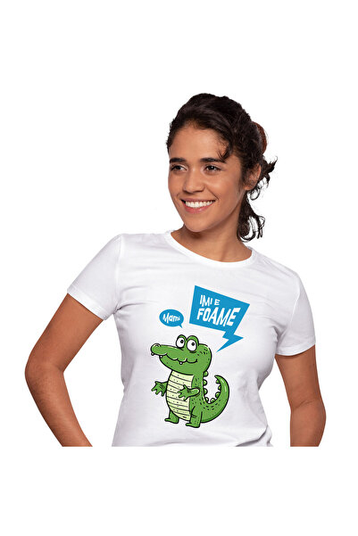 StoryGift Romania Tricou Femei cu Crocodil Vesel animat, Desene Animate, Animal Periculos, Copii c,White_XS