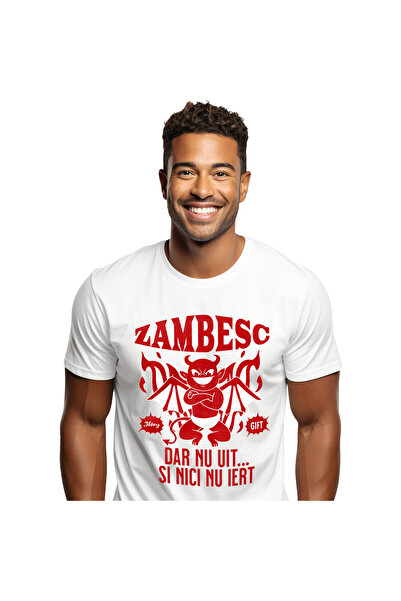 StoryGift Romania Tricou Barbati cu Dracusor Diavol Zambitor, Costum, Diavol,...