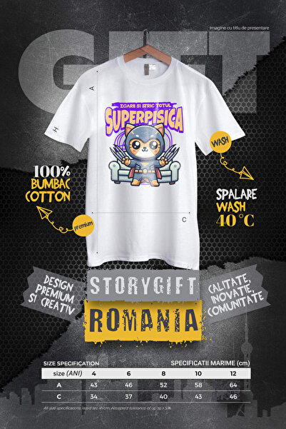 StoryGift Romania Tricou Copii cu Manusa De Box Supereroi Personaje De Contact Motivational cu imp,White_8ANI
