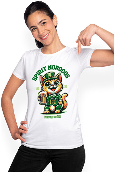 StoryGift Romania Tricou Femei Spirit norocos pisica de ziua norocului cu imp...