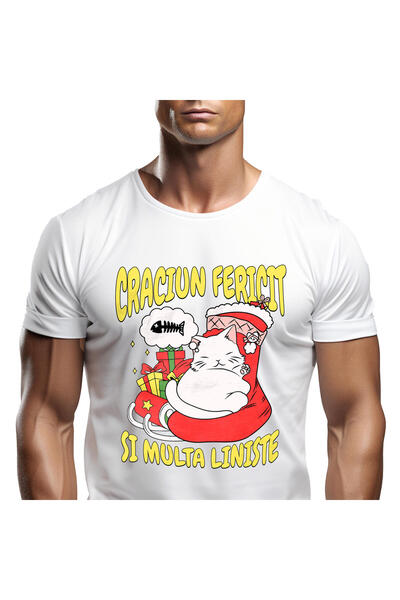 StoryGift Romania Tricou Barbati cu Pisica Grasa Viseaza La Peste, Animal Puf...