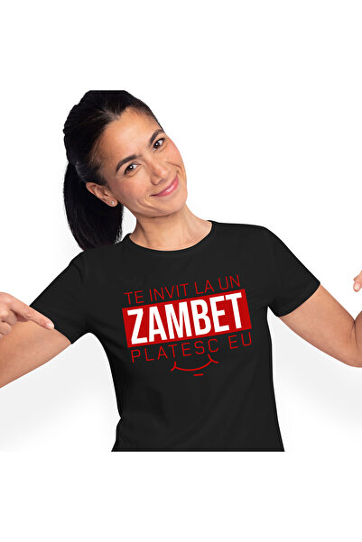 StoryGift Romania Tricou Femei cu Mesaj Zambet Larg, Dragoste, Intalnire, Iub...