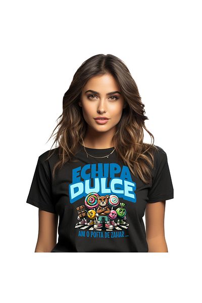 StoryGift Romania Tricou Femei cu Dulciuri Razboi Acadele Bomboane tableta Ciocolata Urs Echipa Du,Black_XL