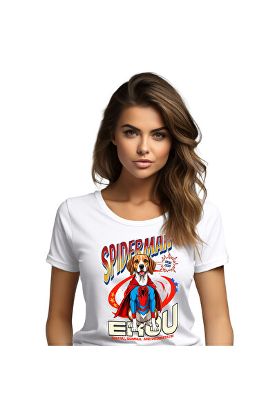 StoryGift Romania Tricou Femei cu boxer Caine In Costum de SpiderMan cu Peler...