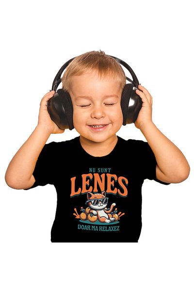 StoryGift Romania Children's T-shirt with Orange Cat With Sunglasses Relaxation, Children, Vacation, Black_4 YEARS