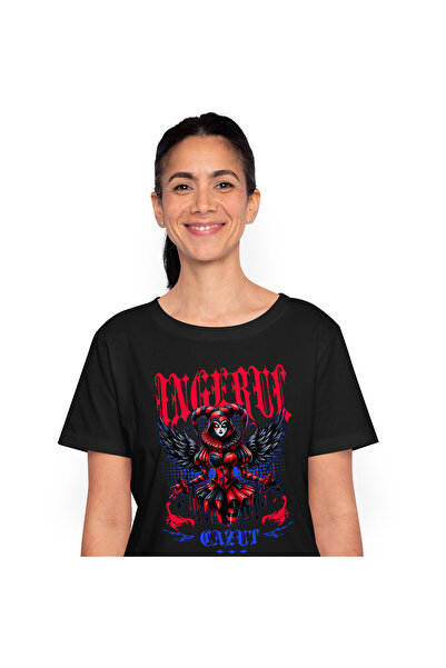 StoryGift Romania Tricou Femei cu Femeie Costum Harley Quinn Animat Rosu Si N...