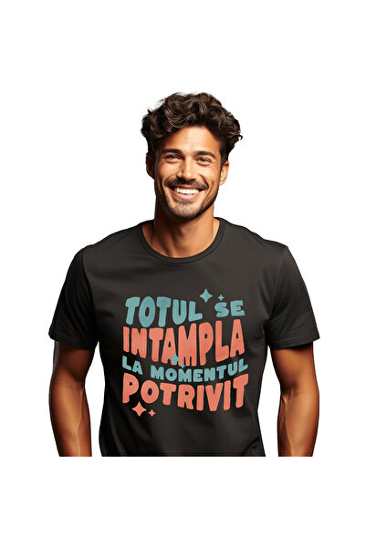 StoryGift Romania Tricou Barbati cu Mesaj Inspirational Cu Stele Totul se int...