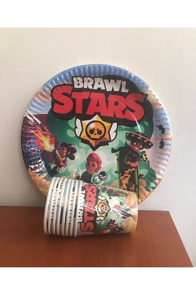 AKTEZ-EL Brawl Star Paper Plate - Glass 8 Pack