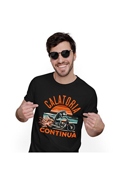 StoryGift Romania Tricou Barbati cu Lup Furios Pe Motocicleta Puternica flaca...