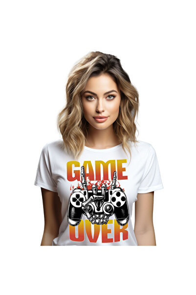 StoryGift Romania Tricou Femei cu Maneta Joc Video Cu mana Schelete, Gamer Lume Digital cu imprime,White_XS