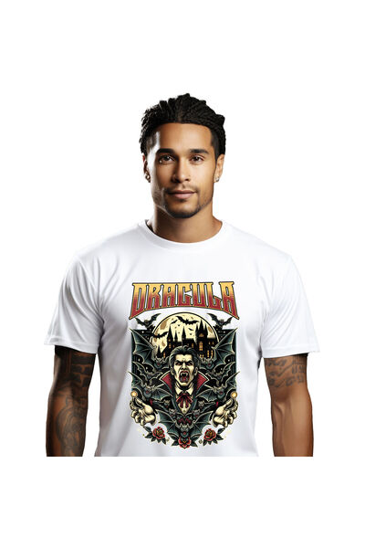 StoryGift Romania Tricou Barbati cu Barbat Horror Cu Colti de Vampir Vlad Tep...