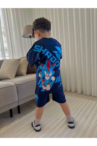 MİNİKO KİDS Boy's Sonic Modeled Cotton Shorts Suit