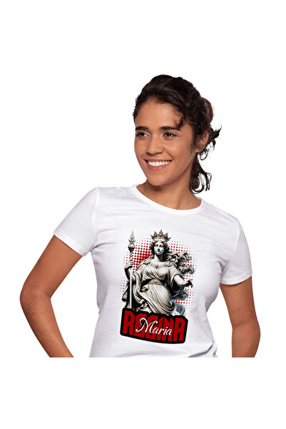 StoryGift Romania Tricou Femei cu Statuie Stil Grecesc Regina Cu Coroana Si P...
