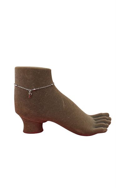 derokas Lettered Steel Anklet Anti-Tarnish New Season