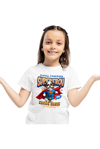 StoryGift Romania Tricou Copii cu Dinozaur Cu Sapca Vesel Pe Placa De Skateboard Text In Limba Rom,White_12ANI