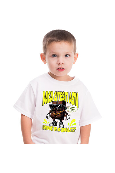 StoryGift Romania Tricou Copii cu Tableta De Ciocolata Cu Ochelari De Soare Medalion De aur cu imp,White_10ANI