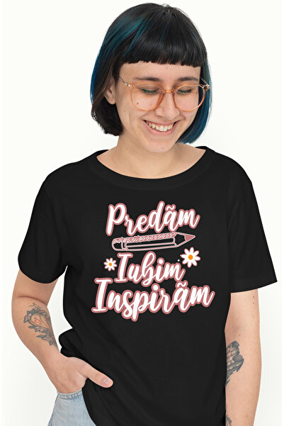 StoryGift Romania Tricou Femei Predam, Iubim, Inspiram profesor educatie cu i...