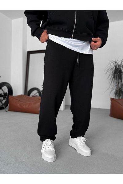 BYBASICMAN Black Three Thread Pipe Leg Sweatpants By-070