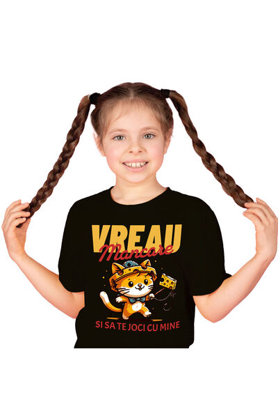 StoryGift Romania Tricou Copii cu Pisica Portocalie Cu Capcana cu Branza Soar...