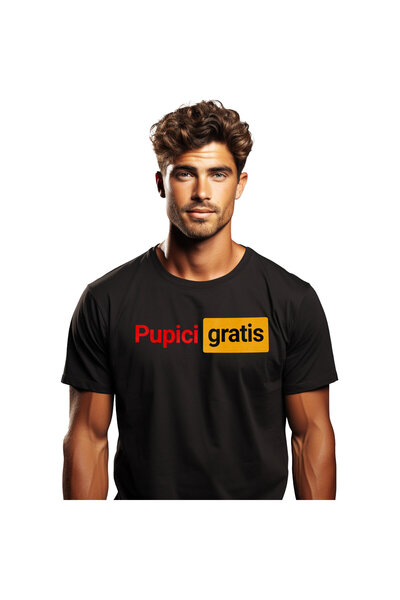 StoryGift Romania Tricou Barbati cu Logo Haios Rosu Galben Text Iubire Pupici...