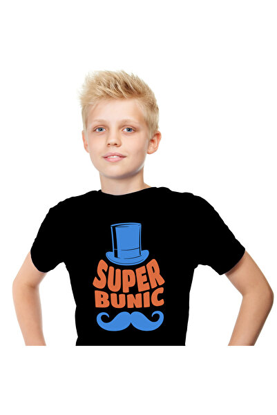 StoryGift Romania Tricou Copii cu Mustata Si Palarie Inalta, familie, Super U...