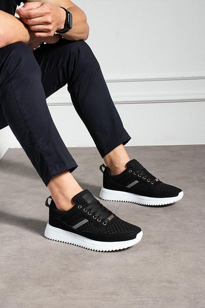 L.A Polo High Sole Black White Men's Sneaker