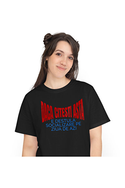 StoryGift Romania Tricou Femei cu Iluzie Optica colorata Antoi Social, Anxiet...