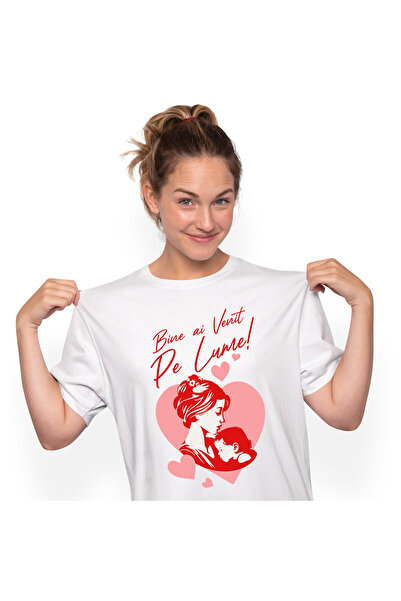 StoryGift Romania Tricou Femei cu Portret Mama Si Copil Dragoste Inima, Ziua ...