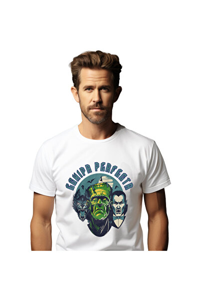 StoryGift Romania Tricou Barbati cu Portret Lup Dracula Frankenstein, Hallowe...